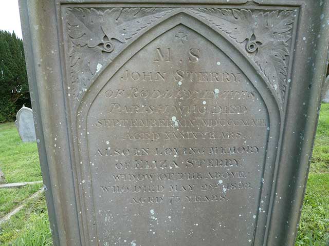 Headstone Westbury on Severn Church - John & Eliza Sterry